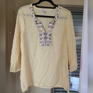 Yellow Boho Embradered Top By SPEDSE